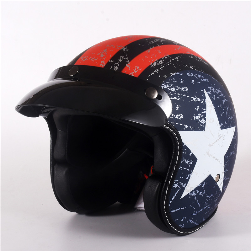 Vintage Open Face Retro Helmet - 하프 페이스 빈티지 오토바이 헬멧, 레트로