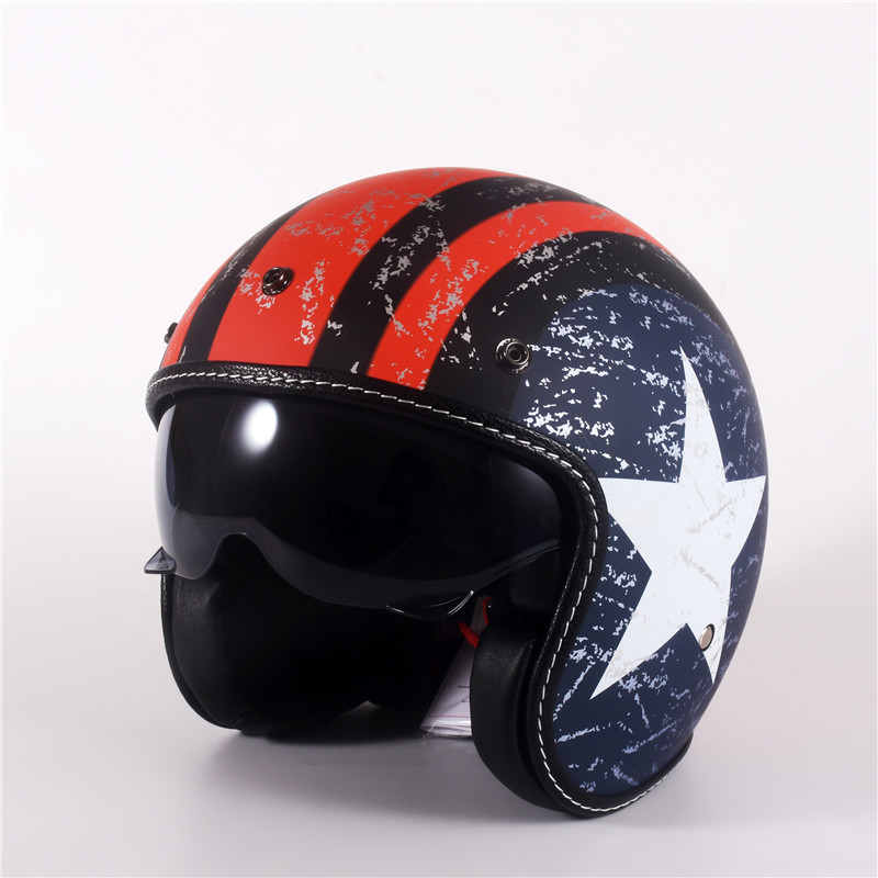 하프 페이스 빈티지 오토바이 헬멧, 레트로 독일 카스크 - Vintage Open Face Retro Helmet 리뷰 및 가격