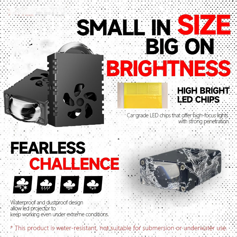 1개/2개 미니 LED 드라이빙 라이트 프로젝터 렌즈  - Universal Motorcycle Led Headlight Projector 리뷰 및 가격