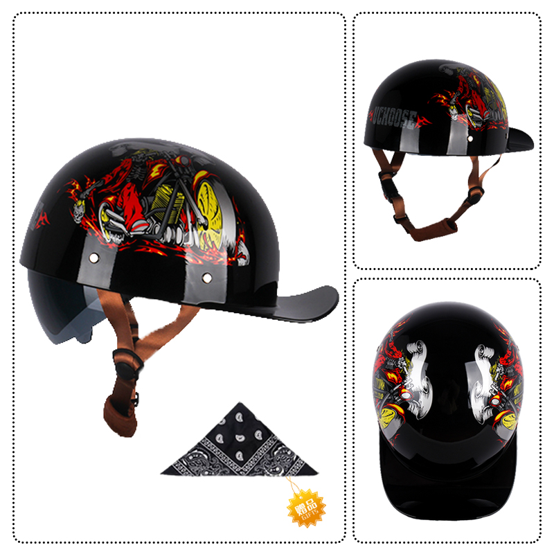 Uchoose 여름 오토바이 Casque DS 야구 모 - Vintage Open Face Retro Helmet 리뷰 및 가격