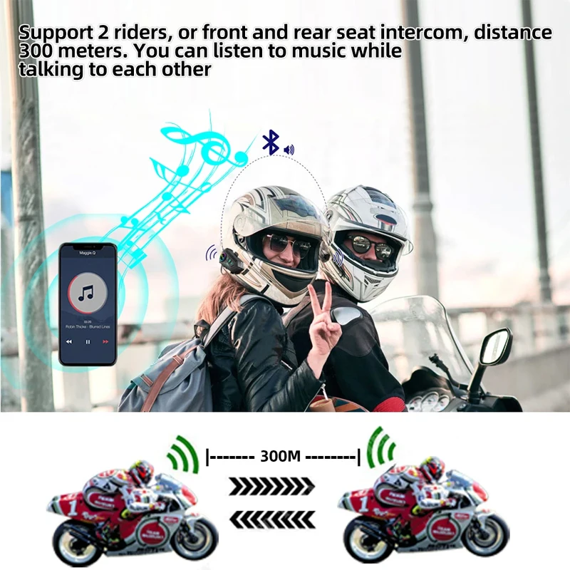 Y10 2X 블루투스 오토바이 헬멧 인터콤, 300M  - Universal Motorcycle Helmet Intercom Headset 리뷰 및 가격