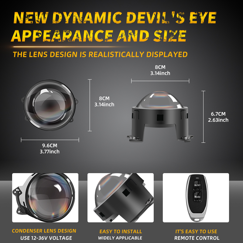 2PCS 원격 제어 LED 눈 조명 트럭 자동차 헤드  - Universal Motorcycle Led Headlight Projector 리뷰 및 가격