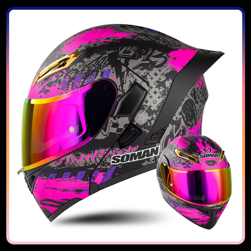 남성 여성 오토바이 헬멧 풀 페이스 헬멧 다채로운 듀얼 - Modular Flip Up Motorcycle Helmet Dot Approved 리뷰 및 가격