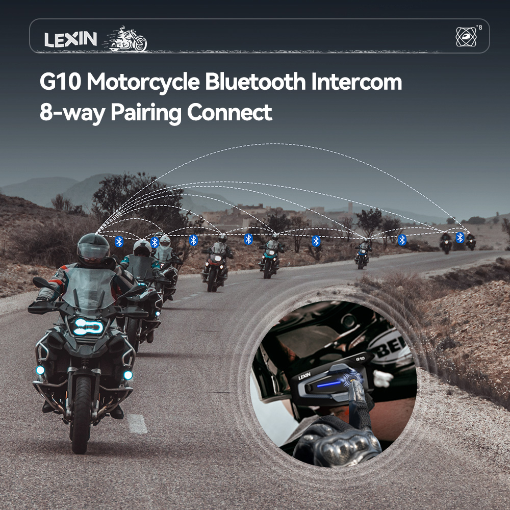 NEW-LEXIN G10 오토바이 헬멧 인터콤, 8명  - Universal Motorcycle Helmet Intercom Headset 리뷰 및 가격